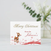 Cartes Pour Fêtes Annuelles Joli Cartoon Reindeer Noël Salutation (Debout devant)