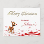Cartes Pour Fêtes Annuelles Joli Cartoon Reindeer Noël Salutation (Devant)