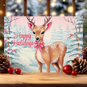 Cartes Pour Fêtes Annuelles Joli cerf de Noël en Wonderland hivernal