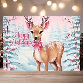 Cartes Pour Fêtes Annuelles Joli cerf de Noël en Wonderland hivernal