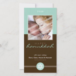 Cartes Pour Fêtes Annuelles JOLI CHANUKKAH PHOTOCARD : : stripedstitch 4P