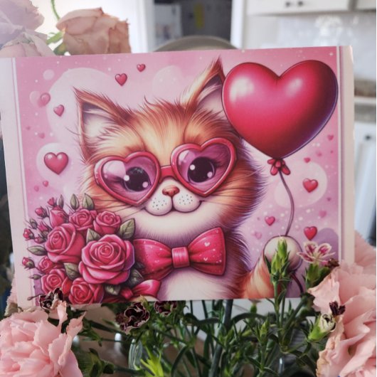 Cartes Pour Fêtes Annuelles Joli chat/chaton de la Saint-Valentin