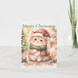 Cartes Pour Fêtes Annuelles Joli Chat de Noël