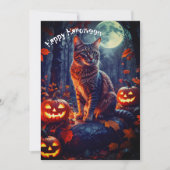 Cartes Pour Fêtes Annuelles Joli chat drôle d'Halloween Citrouille  (Devant)
