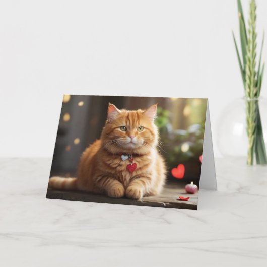 Cartes Pour Fêtes Annuelles Joli chat pour la Saint-Valentin (Devant)