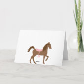 Cartes Pour Fêtes Annuelles Joli Cheval Brown, Fleurs Aiment Saint Valentin (Dos)