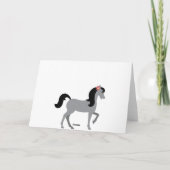 Cartes Pour Fêtes Annuelles Joli Cheval Gris, Fleurs Aiment Saint Valentin (Dos)