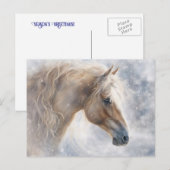 Cartes Pour Fêtes Annuelles Joli Cheval Wavey Mane Noël (Devant / Derrière)