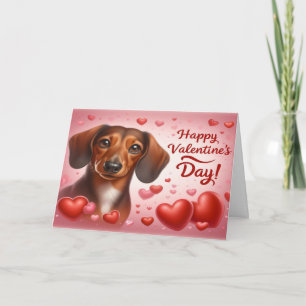 Cartes Pour Fêtes Annuelles Joli chien teckel Joyeuse Saint-Valentin
