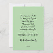 Cartes Pour Fêtes Annuelles Joli chiot avec tenue St. Patrick, shamrock (Dos)