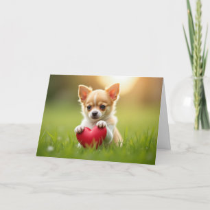 Cartes Pour Fêtes Annuelles Joli chiot Chihuahua pour la Saint-Valentin