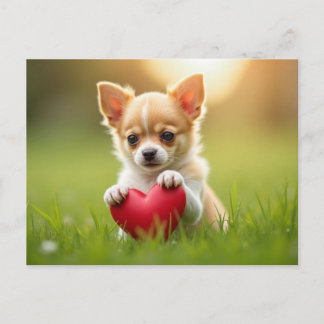 Cartes Pour Fêtes Annuelles Joli chiot Chihuahua pour la Saint-Valentin