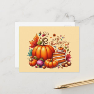 Cartes Pour Fêtes Annuelles Joli citrouille de Thanksgiving heureux