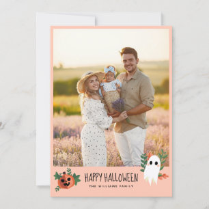Cartes Pour Fêtes Annuelles Joli Citrouille Ghost Halloween Photo