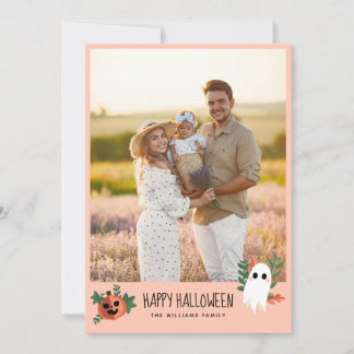 Cartes Pour Fêtes Annuelles Joli Citrouille Ghost Halloween Photo