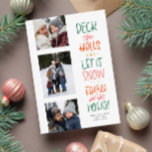 Cartes Pour Fêtes Annuelles Joli coloré trois photo Noël<br><div class="desc">Cette carte de Noël en trois photos, mignonne et colorée, est la meilleure façon d'envoyer des encouragements de vacances. La rime amusante avec les citations de Noël carol se marie parfaitement avec un ensemble de photos. Cette carte photo de Noël comprend également de la place pour un message personnalisé et...</div>