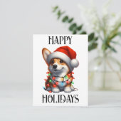 Cartes Pour Fêtes Annuelles Joli corgi de Noël (Debout devant)