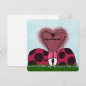 Cartes Pour Fêtes Annuelles Joli Couple de Coccinelles  (Devant / Derrière)