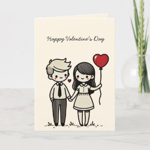 Cartes Pour Fêtes Annuelles Joli Couple Joyeuse Saint-Valentin
