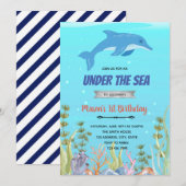 Cartes Pour Fêtes Annuelles Joli dauphin thème de la douche d'anniversaire (Devant / Derrière)