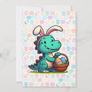 Cartes Pour Fêtes Annuelles Joli dinosaure lapin de Pâques