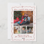 Cartes Pour Fêtes Annuelles Joli doodé Noël personnalisé photo fun rouge (Dos)