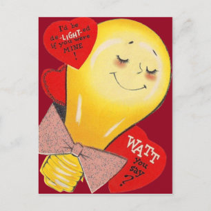 Cartes Pour Fêtes Annuelles Joli Drôle Étrange Ampoule Cœur Saint Valentin