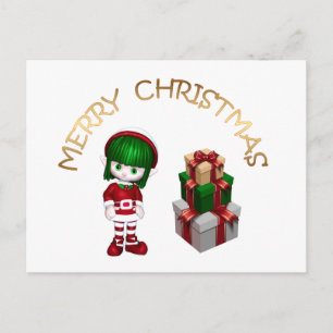 Cartes Pour Fêtes Annuelles Joli elfe de Noël