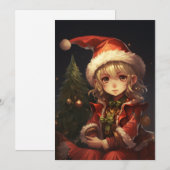 Cartes Pour Fêtes Annuelles Joli elfe de Noël (Devant / Derrière)