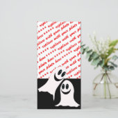 Cartes Pour Fêtes Annuelles Joli Fantômes de dessin d'Halloween (Debout devant)