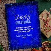 Cartes Pour Fêtes Annuelles Joli flocon de neige bleu royal