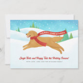 Cartes Pour Fêtes Annuelles Joli Golden Retriever Chien neige Noël (Devant)