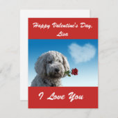 CARTES POUR FÊTES ANNUELLES JOLI GOLDENDOODLE PERSONNALISÉ POUR LA SAINT-VALEN (Devant / Derrière)