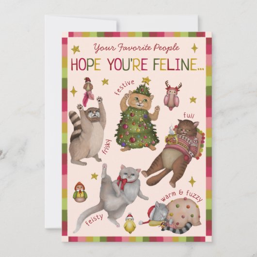 Cartes Pour Fêtes Annuelles Joli graphique de sentiments pour l'amant de chat (Devant)