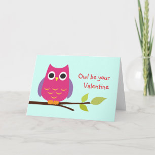 Cartes Pour Fêtes Annuelles Joli hibou violet être votre valentine adorable