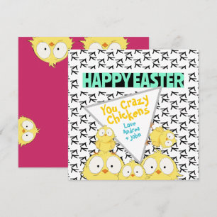 Cartes Pour Fêtes Annuelles Joli Joyeux Pâques Vos Poulets Fous  