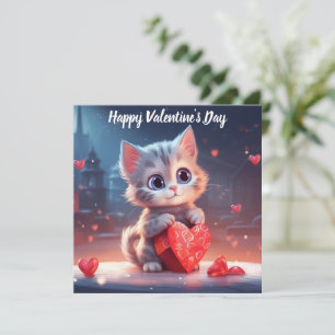 Cartes Pour Fêtes Annuelles Joli Kitten de la Saint-Valentin