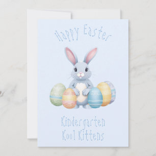 Cartes Pour Fêtes Annuelles Joli Lapin Avec Oeufs De Pâques Garçon Enfants Ble