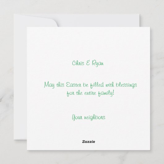 Cartes Pour Fêtes Annuelles Joli lapin blanc | Oeufs peints | Bonne Pâques (Dos)