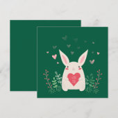 Cartes Pour Fêtes Annuelles Joli lapin de la Saint-Valentin (Devant / Derrière)
