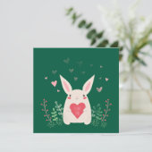 Cartes Pour Fêtes Annuelles Joli lapin de la Saint-Valentin (Debout devant)