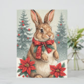 Cartes Pour Fêtes Annuelles Joli lapin de Noël (Debout devant)