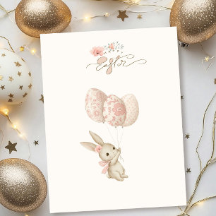 Cartes Pour Fêtes Annuelles Joli lapin rose pâle Pâques