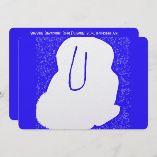 Cartes Pour Fêtes Annuelles Joli lapin solstice d'hiver plat (Devant / Derrière)