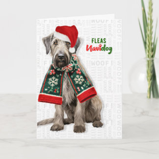 Cartes Pour Fêtes Annuelles Joli lévrier fun Fleas Navidog Noël