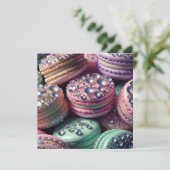 Cartes Pour Fêtes Annuelles Joli Macaron Birthday Bling (Debout devant)