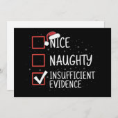 Cartes Pour Fêtes Annuelles Joli méchant preuves insuffisantes Noël drôle (Devant / Derrière)
