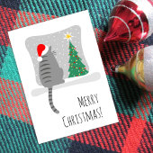 Cartes Pour Fêtes Annuelles Joli Meowy Noël Arbre Chat Neige