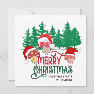 Cartes Pour Fêtes Annuelles Joli MERRY CHRISTMAS MUSHROOM Christian