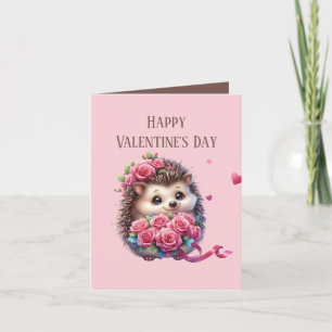 Cartes Pour Fêtes Annuelles Joli message de la Saint-Valentin hérisson enfants